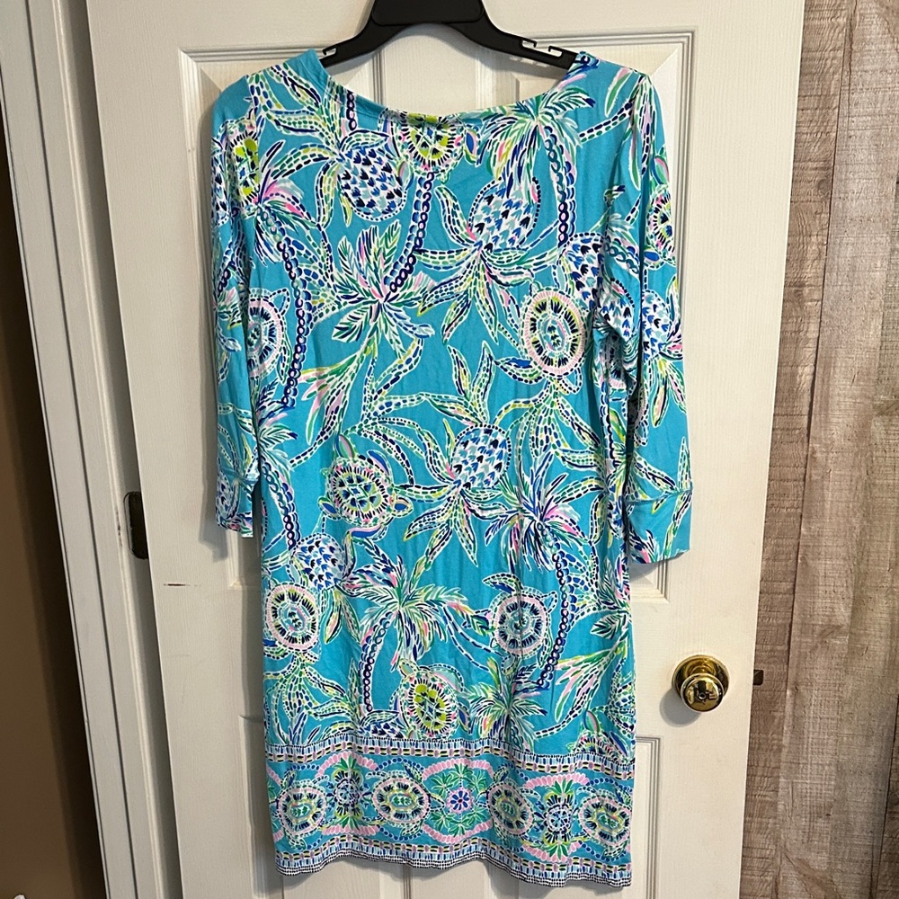 Lilly Pulitzer Turquoise Floral Print Midi Dress - Picture 8 of 9